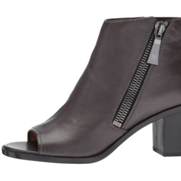 Frye Brielle  Leather Peep Toe Booties - Picture 6 of 7